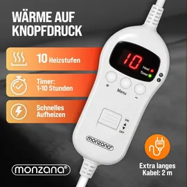 monzana Fleeceheizdecke 180 x 130 cm Grau