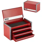 Vevor Werkzeugkasten mit 3 Schubladen rot 218,4 x 118 x 120 mm