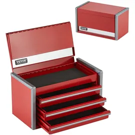 Vevor Werkzeugkasten mit 3 Schubladen rot 218,4 x 118 x 120 mm