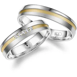 Verlobungsring MARRYA "Silber Ringe Trauringe Eheringe Partnerringe" Gr. 50, gold (herren ring, silber, gold), Fingerringe, Damen, 50, Silber 925 (Sterlingsilber)