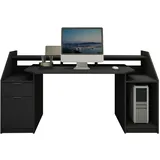 ML-Design Schreibtisch Computertisch Gamingtisch Laptoptisch PC Tisch Schwarz 180 cm