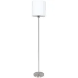 Steinhauer Stehleuchte Standlampe Leuchte Beistellleuchte Wohnzimmer, Metall silber Stoff