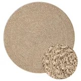 vidaXL Teppich ZIZUR Ø 200 cm Jute-Optik Indoor und Outdoor