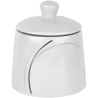 VAN WELL Zuckerdose Phönix 300ml Porzellan weiß mit Dekor