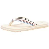 Tommy Hilfiger Damen Flip Flops Stripes Beach Sandal Badeschuhe, Weiß (Calico), 38 - 38 EU