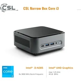 CSL Mini-PC Narrow Box Intel Core i3 Windows 11 schwarz