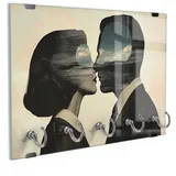 DEQORI Schlüsselbrett 'Horizonte der Liebe', (1 St), Schlüsselhalter Schlüssel Haken Schlüsselboard modern Schlüsselleiste beige|schwarz