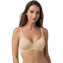 DORINA Lindsay Bügel-BH ohne Polsterung – Vollständige Abdeckung, Vorgeformte Cups, Weicher Mikrostoff, Verstellbare Träger für ganztägigen Komfort, Beige