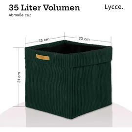 lycce Aufbewahrungskorb Faltbare Aufbewahrungsbox Cord 4P 33 x 33 x 31 cm grün
