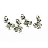 5 Anhänger Rotkäppchen in antik silberfarben von Vintageparts, DIY-Schmuck