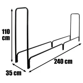 BC-ELEC Holzspeicher Stahl 240 x 36 x 120 cm Schwarz