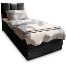 masseno Boxbett mit Bettkasten ¦ schwarz ¦ Maße (cm): B: 100 H: 98