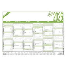 Zettler Arbeitstagekalender A4 2026 Grün