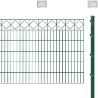 Arvotec Doppelstabmattenzaun »ESSENTIAL 120 zum Einbetonieren "Karo" mit Zierleiste«, Zaunhöhe 120 cm, Zaunlänge 2 - 60 m 63200652-0 dunkelgrün H/L: 120 cm x 50 m