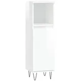 vidaXL Badschrank Hochglanz-Weiß 30x30x100 cm Holzwerkstoff