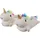 Kruzzel Regenbogen Einhorn Hausschuhe One Size Anti-Rutsch Sohle Waschbar Plüschpantoffeln Kinder Erwachsene Damen 21923