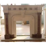 Casa Padrino Luxus Barock Marmor Kaminumrandung Weiß / Rot 151 x H. 120 cm