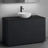 neoro n50 Unterschrank B: 120 cm mit 3 Auszügen, Waschtisch Ø 40 cm weiß matt, B: 120.5 BN0064WM+BN0454BM+BN0404C2