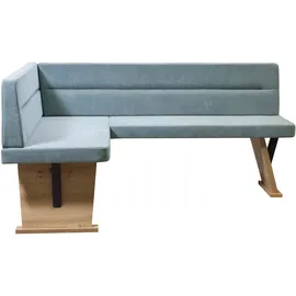 Home Affaire Eckbank HOME AFFAIRE "Laros", blau (türkis, dekor eiche ontario), B:182cm H:87,5cm T:141cm, Holzwerkstoff, Massivholz, Sitzbänke, Eckbank, Bezug in verschiedenen Qualitäten und Farben