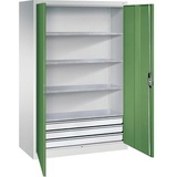 Californian Products CP Stahlschrank 8932-503 S10244 lichtgrau, rededagrün 120,0 x 60,0 x 195,0 cm, aufgebaut