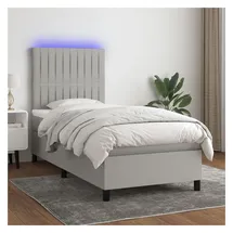 vidaXL Boxspringbett 100 x 200 cm Hellgrau
