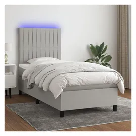 vidaXL Boxspringbett 100 x 200 cm Hellgrau