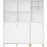 Schildmeyer Büromöbel-Set SCHILDMEYER "Serie 500", weiß, Holzwerkstoff, Arbeitsmöbel-Sets, Büromöbel-Set, bestehend aus 2 Regalen, 2 Schränken, 1 Regalkreuz