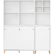 Schildmeyer Büromöbel-Set SCHILDMEYER "Serie 500", weiß, Holzwerkstoff, Arbeitsmöbel-Sets, Büromöbel-Set, bestehend aus 2 Regalen, 2 Schränken, 1 Regalkreuz