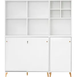 Schildmeyer Büromöbel-Set SCHILDMEYER "Serie 500", weiß, Holzwerkstoff, Arbeitsmöbel-Sets, Büromöbel-Set, bestehend aus 2 Regalen, 2 Schränken, 1 Regalkreuz