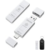 iDiskk USB3.2 256GB Fingerabdruck Solid State USB Flash Drive 500MB/s, Fingerabdruck-Verschlüsselung Typ C USB Gen 2 Photo Stick für iPhone 15 Serie/Android Telefon/PC/Mac