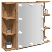 VidaXL Spiegelschrank mit LED Artisan Eichen-Optik 70x16,5x60 cm