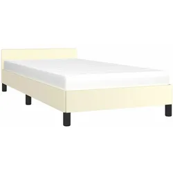 vidaXL Bettgestell mit Kopfteil ohne Matratze Creme 90x200 cm