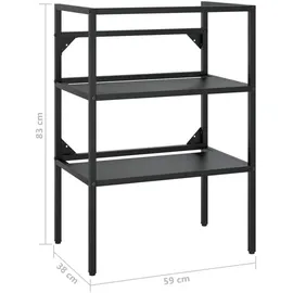 vidaXL Badezimmer Waschtischgestell 59 x 83 cm Schwarz