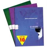 Calligraphe 564C - Packung mit 10 Notenheften Calligraphe für Musikunterricht, geheftet, DIN A4, 24 Blatt, 70 g, farbig sortiert, 1 Pack