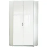 WIMEX Eckschrank - - 2 Jahre Gewährleistung - mind. 14 Tage Rückgaberecht - Weiß, Weiß Hochglanz, LACK WEISS 95x198x95cm (BxHxT)
