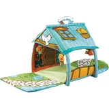 KIKKABOO Spielbogen Casa Bebe Krabbeldecke kleines Haus hängende Tiere Griff blau