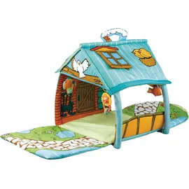 KIKKABOO Spielbogen Casa Bebe Krabbeldecke kleines Haus hängende Tiere Griff blau