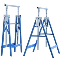 HOMCOM Sägebock Gestell, 200 kg max. Belastbarkeit, (Set, 2-St., Gerüstbock), Unterstellbock Klappbock bis 200kg Stahl Blau blau
