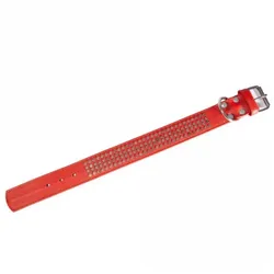 Karlie Vintage Halsband mit 4eck-Nieten 50mm - Rot - 60cm / 50mm