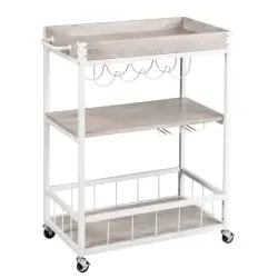 WENKO Küchenwagen Rustico, 3 Ebenen, beton/weiß 54132800 , 1 Stück