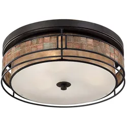Deckenleuchte Lampe Wohnzimmerleuchte Metall Glas Kupfer 3 Flammig E27