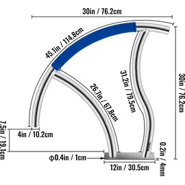 Vevor Pool Haltegriff Edelstahl silber 76,2 x 76,2 cm