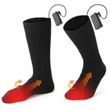 AYNEFY Beheizte Socken, elektrisch beheizte Socken, dicke Socken zum Skifahren, Angeln, Wandern und Jagen, 16,3 * 4,1 Zoll