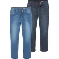 Arizona Stretch-Jeans "Willis", Herren, Gr. 28, U-Gr, blau (blau used und blau schwarz used), Obermaterial: 98% Baumwolle, 2% Elasthan, Basic, normal lang, Jeans, straight-fit, lange Beine, mit Nieten, niedrige Leibhöhe