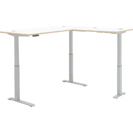 Innostyle Höhenverstellbarer Eckschreibtisch MEMPHIS Weiß 185 x 177 cm - Weiß