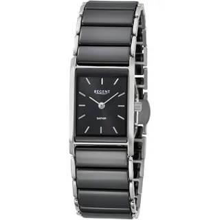 REGENT F1583 Damenuhr Edelstahl/Keramik Schwarz
