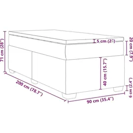 vidaXL Boxspringbett 90 x 200 cm Schwarz