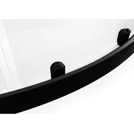 Aurlane Runddusche mit Schiebetür 90 x 200 cm Duschwanne schwarz Klarglas
