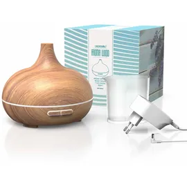 Arendo Diffuser, Luftbefeuchter, Vernebler in Holz Optik, Diffusor mit 7 Farben LED, Timer Funktion, 300ml, Hellbraun
