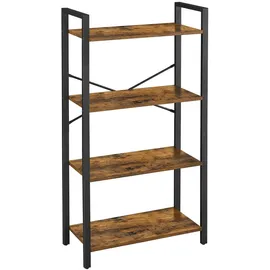 VASAGLE Bücherregal 66 x 30 x 120 cm Braun-Schwarz